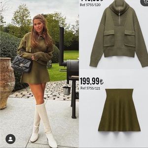 Zara knit skirt set